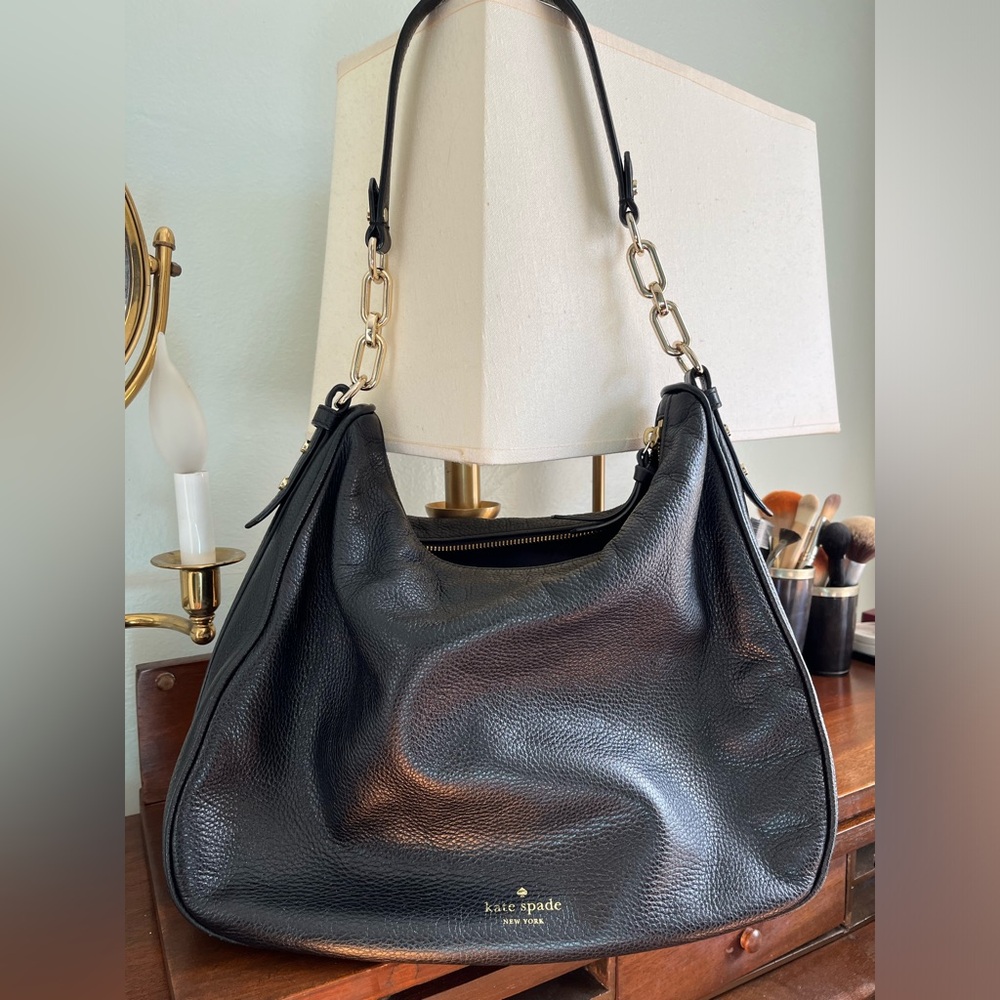 Kate Spade black pebbled leather shoulder bag